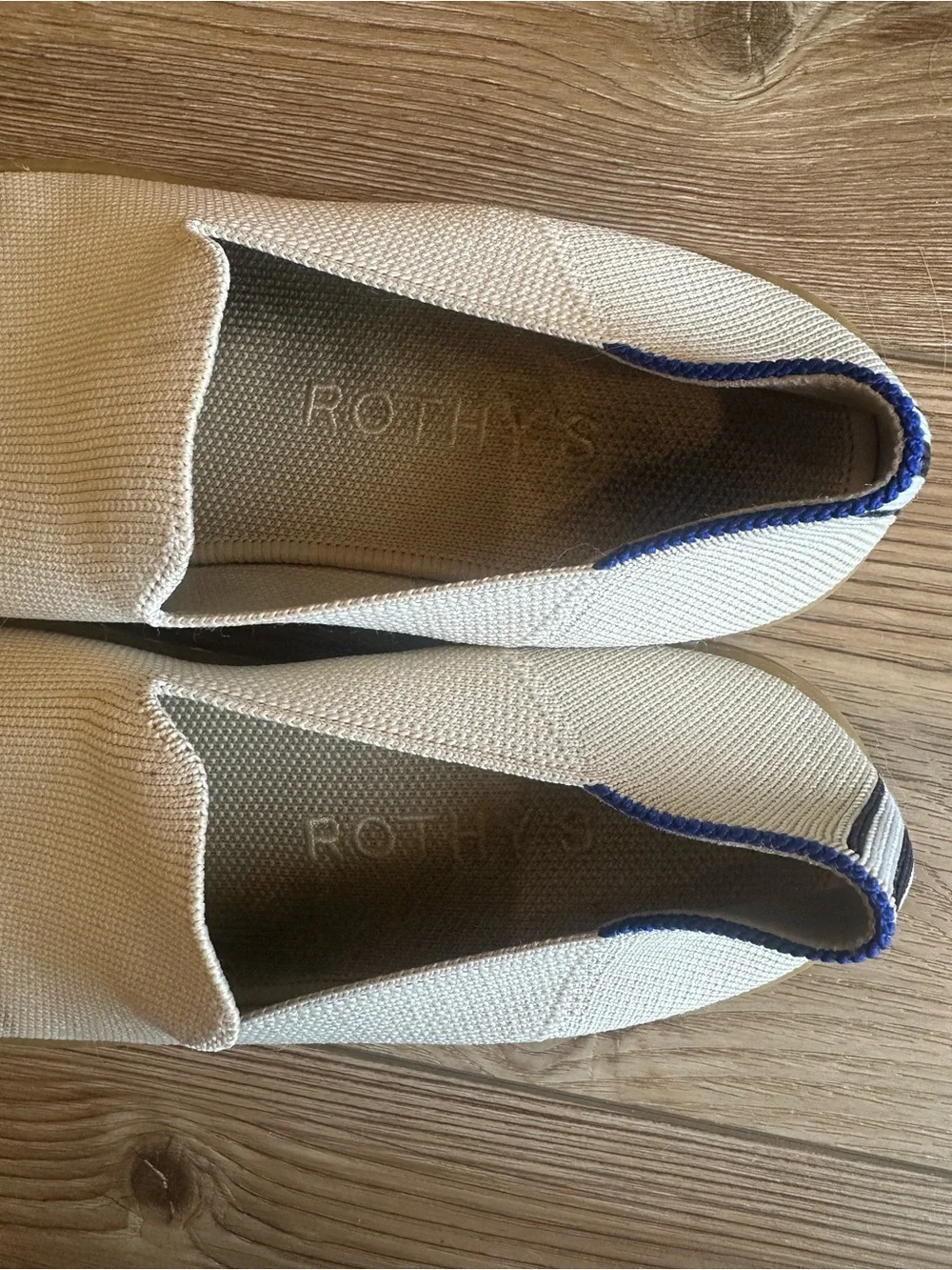 Rothy’s Women's Slip-On Canvas Sneakers in Off-White with Gum Sole - Picture 3 of 5
